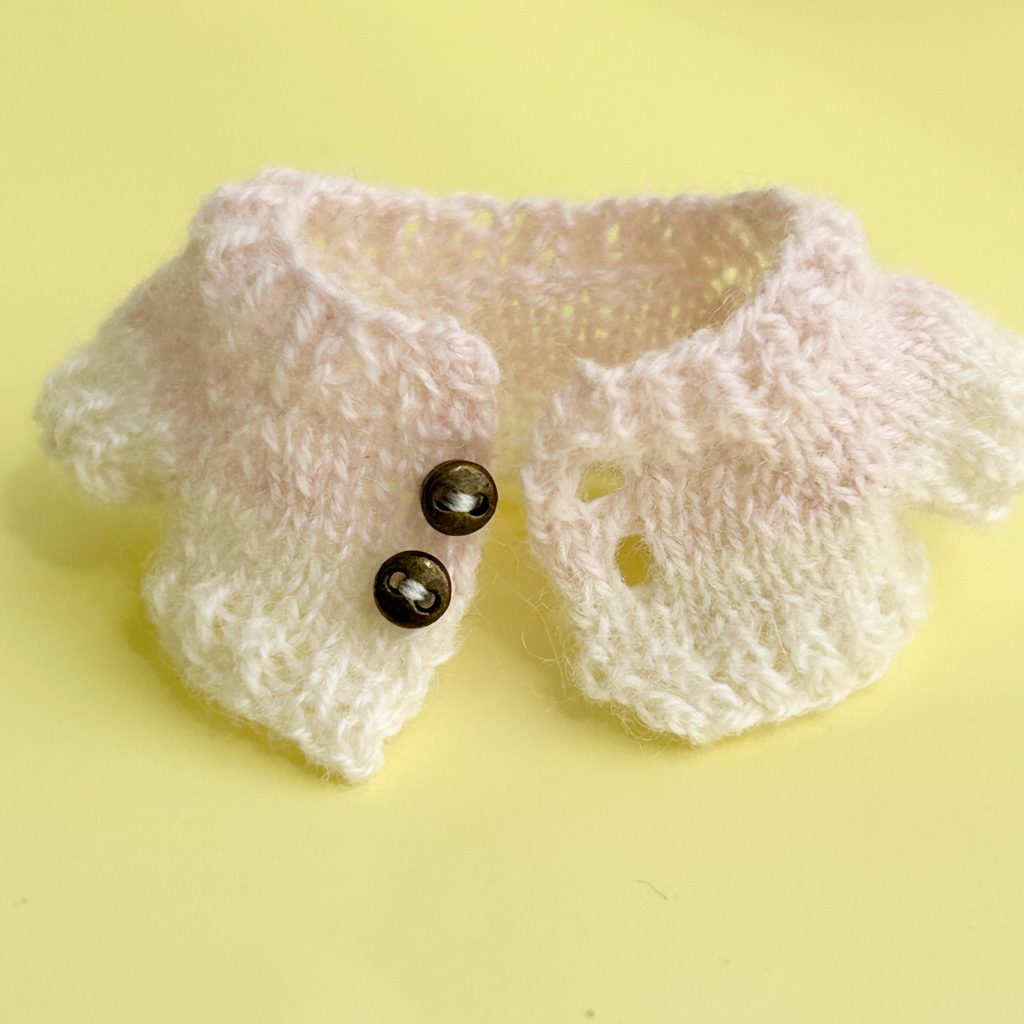 Hand-knitted Cardigan Pink Light Blue Handmade