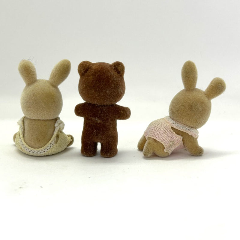 [Used] BABIES BROWN BEAR IVORY RABBIT Epoch Sylvanian Families