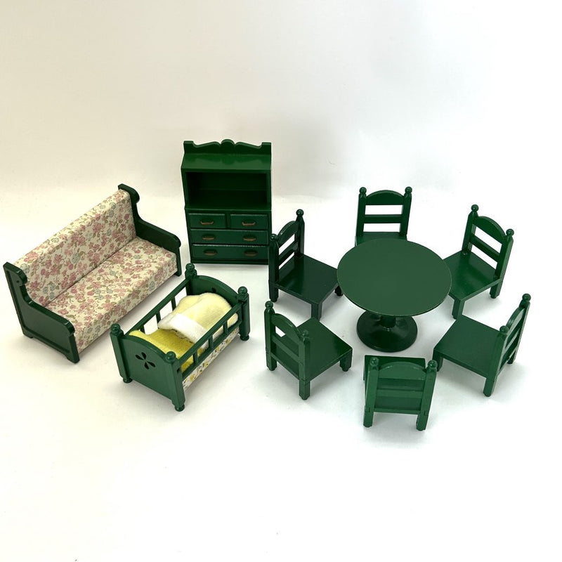 [Used] GREEN FURNITURE SET Epoch Sylvanian Families