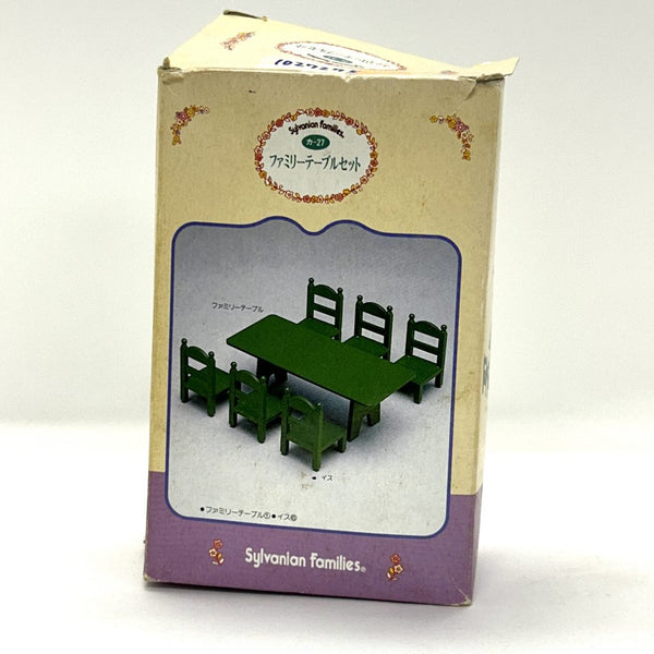 [Used] GREEN FAMILY TABLE & CHAIRS KA-27 Vintage Sylvanian Families