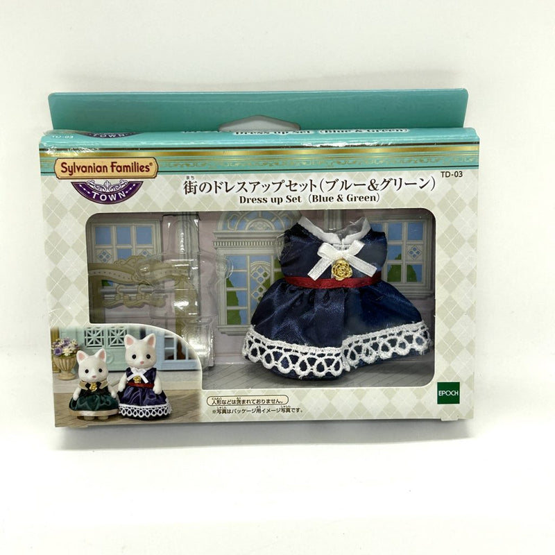 [Usado] CONJUNTO DE VESTIMENTA AZUL Y VERDE TD-03 Serie Town Sylvanian Families