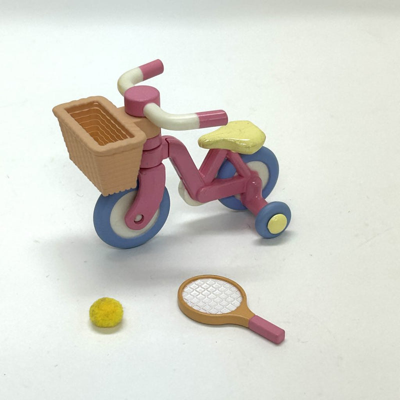 [Used] BICYCLE FOR KIDS WITH A RACKET and A BALL KA-117 Calico Epoch Sylvanian Families