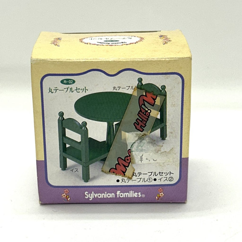 [Used] GREEN ROUND TABLE SET KA-02 Retired Epoch Japan Sylvanian Families