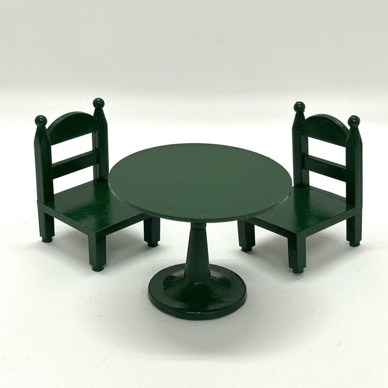 [Used] GREEN ROUND TABLE SET KA-02 Retired Epoch Japan Sylvanian Families