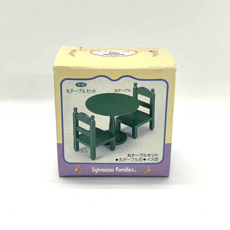 [Used] GREEN ROUND TABLE SET KA-02 Retired Epoch Japan Sylvanian Families