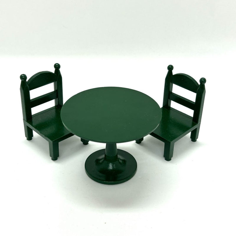 [Used] GREEN ROUND TABLE SET KA-02 Retired Epoch Japan Sylvanian Families