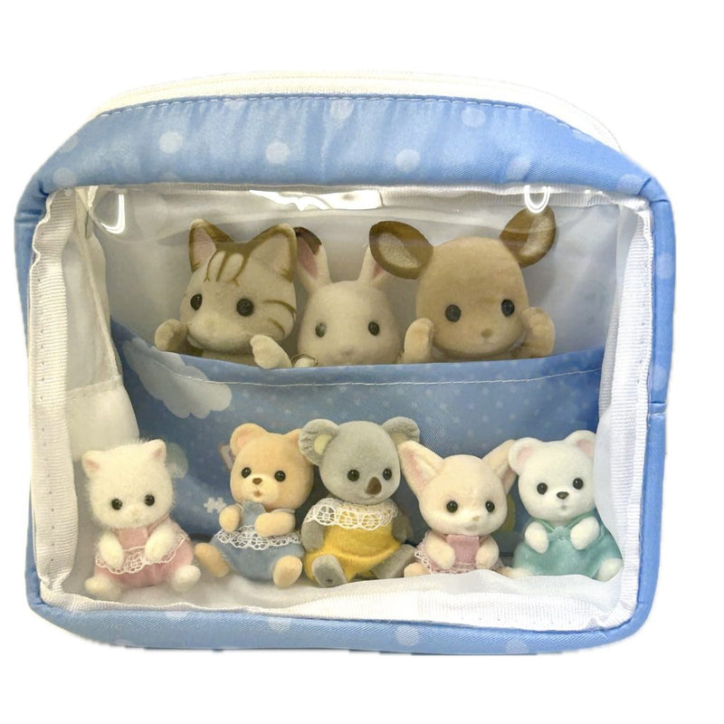 BLUE BABY POUCH TRAIN DESIGN Calico Clitters Sylvanian Families