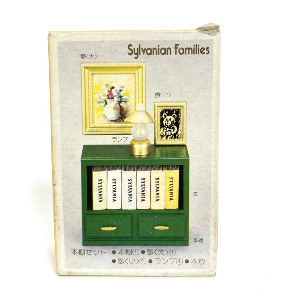 [used] Vintage Green Bookshelf Set 1985 KA-05 Sylvanian Families Calico Critters