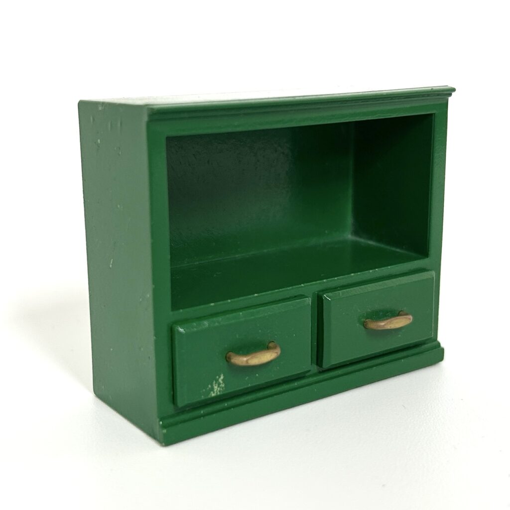 [used] Vintage Green Bookshelf Set 1985 KA-05 Sylvanian Families Calico Critters