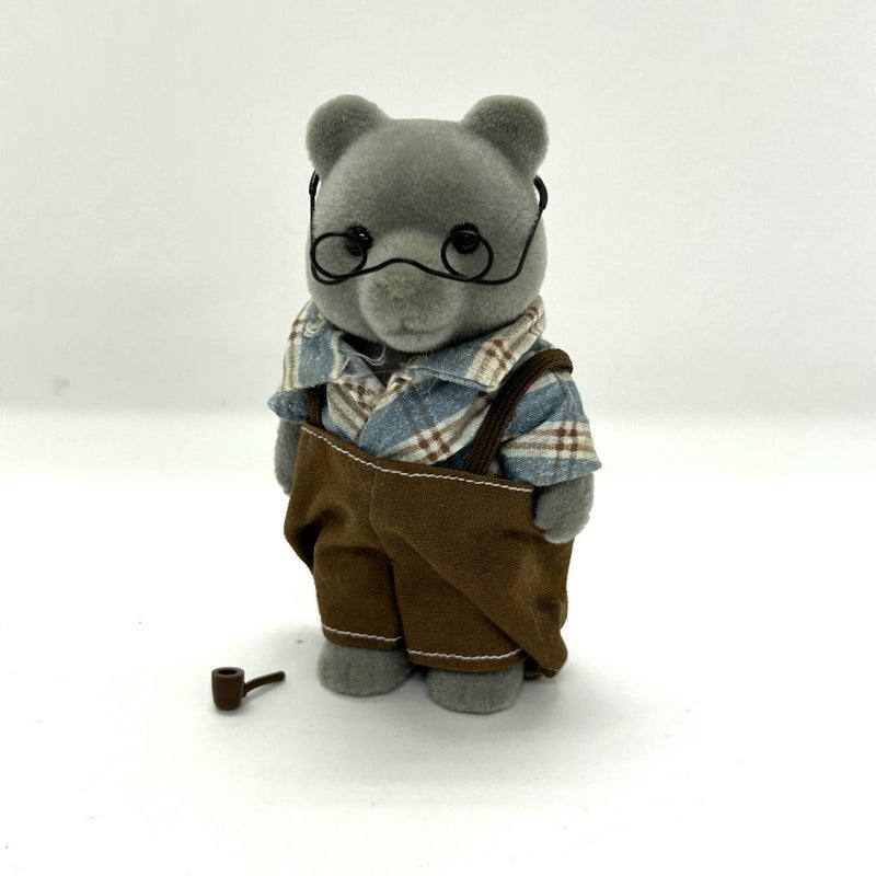 [Used] GRAY BEAR GRANDFATHER Caliro Critters Epoch Japan Sylvanian Families