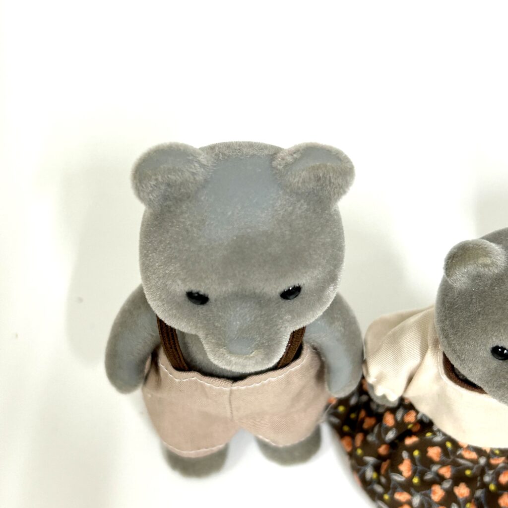 [used] Vintage Gray Bear Family Sylvanian Families Calico Critters