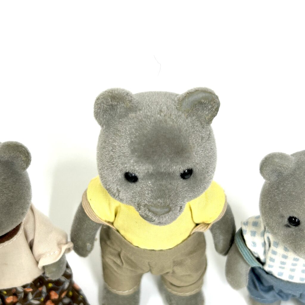 [used] Vintage Gray Bear Family Sylvanian Families Calico Critters