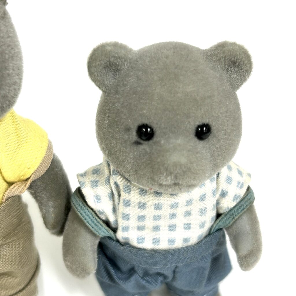 [used] Vintage Gray Bear Family Sylvanian Families Calico Critters