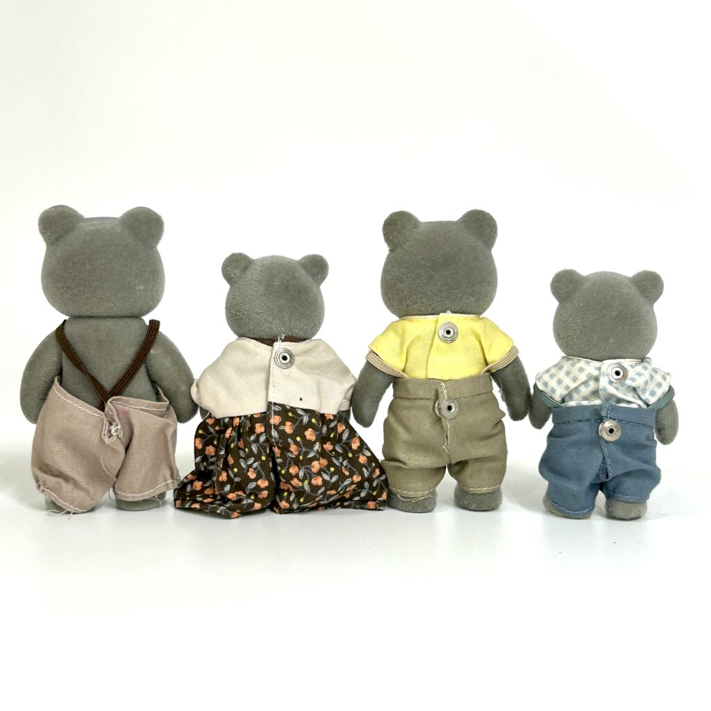 [used] Vintage Gray Bear Family Sylvanian Families Calico Critters