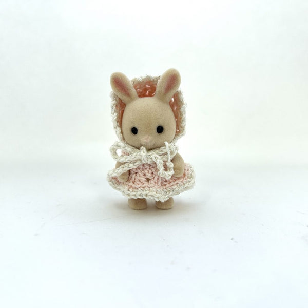 MILK RABBIT BABY IN HANDMADE PINK KNITWEAR Japan Epoch Sylvanian Families