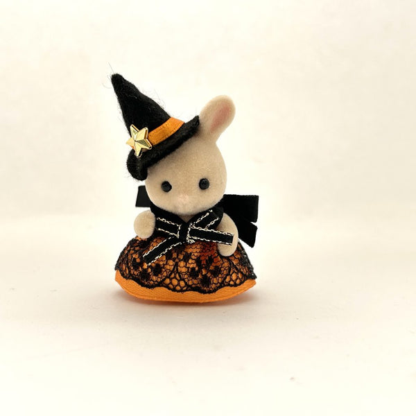 MILK RABBIT BABY IN HANDMADE ORANGE WITCH COSTUME Japan Sylvanian Families