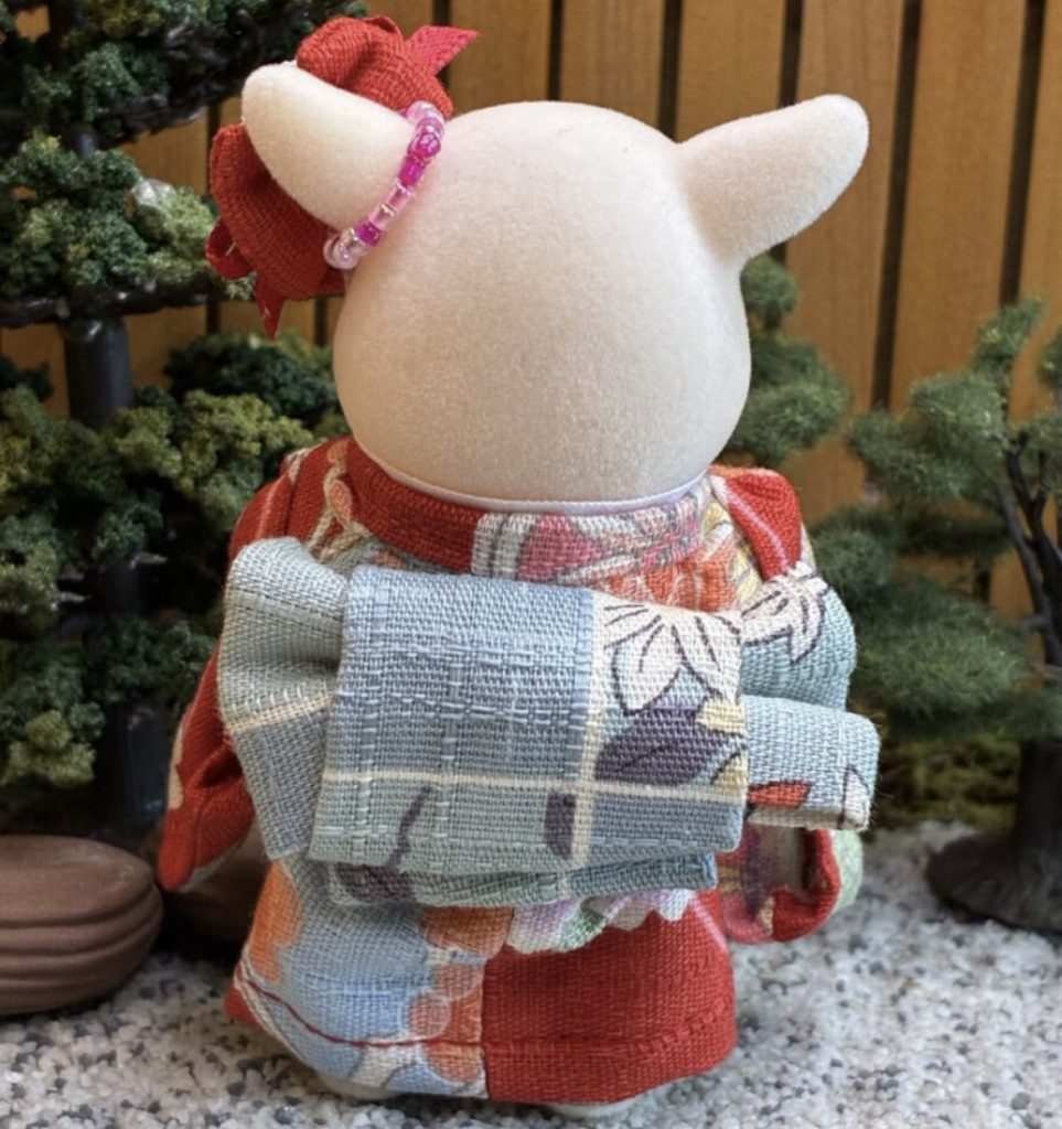 Red Floral Kimono pour Mère Fait Main