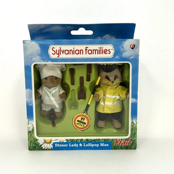 [Used] DINNER LADY & LOLIPOP MAN Flair Epoch Japan Sylvanian Families