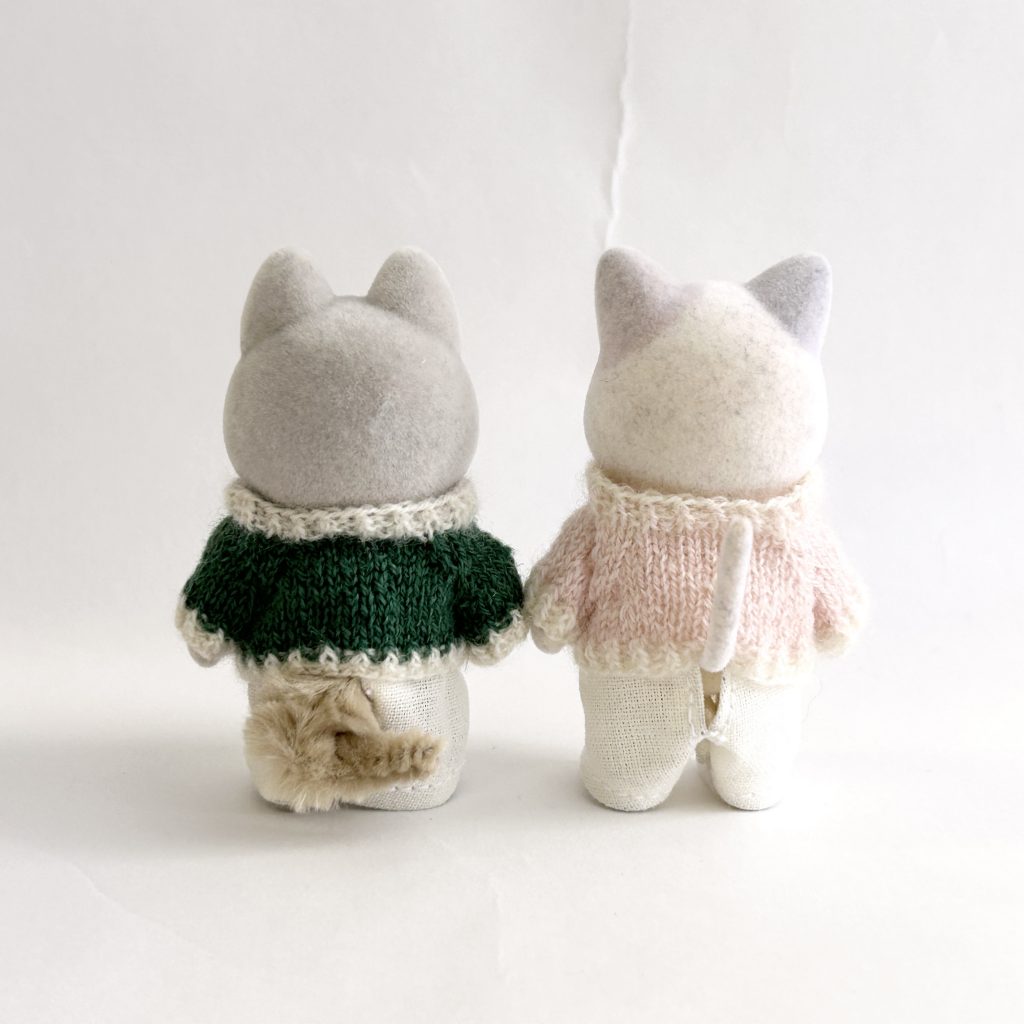 Cardigans in Pink and Green Handmade