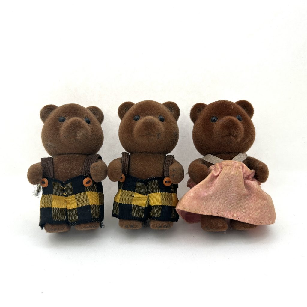 [Used] BROWN BEAR BOY AND GIRL Epoch Japan Sylvanian Families