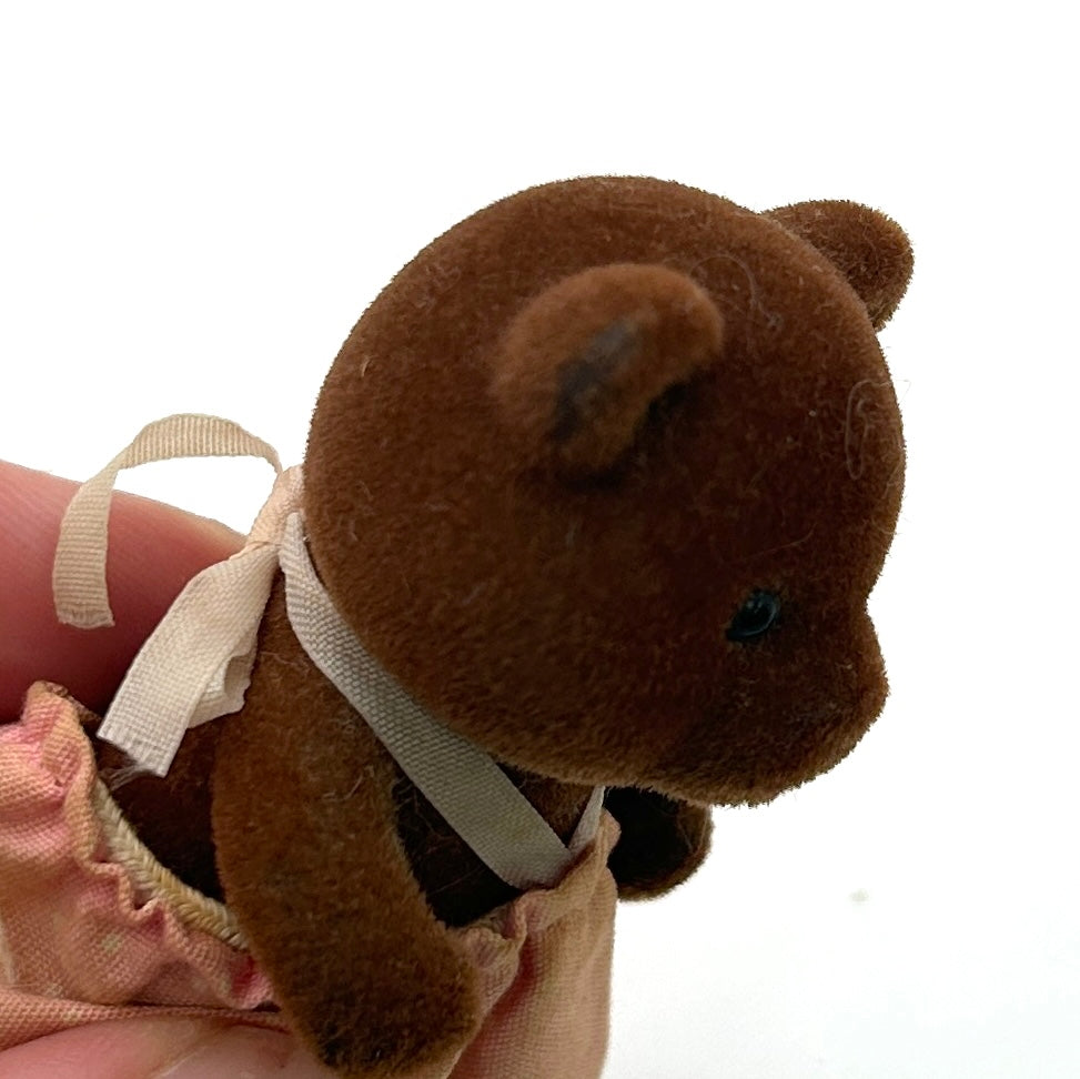 [Used] BROWN BEAR BOY AND GIRL Epoch Japan Sylvanian Families
