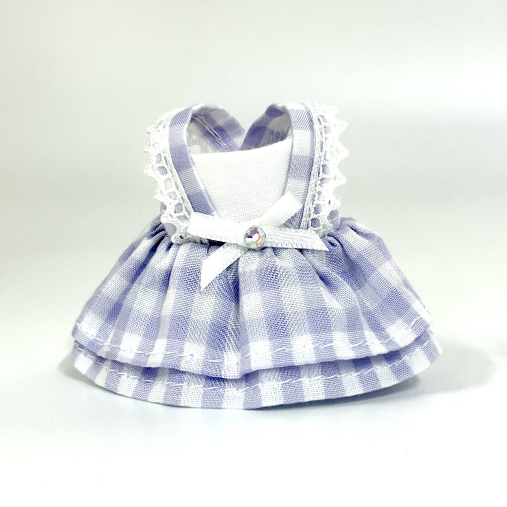 Lavender Check Girl Dress Mayumi Handmade