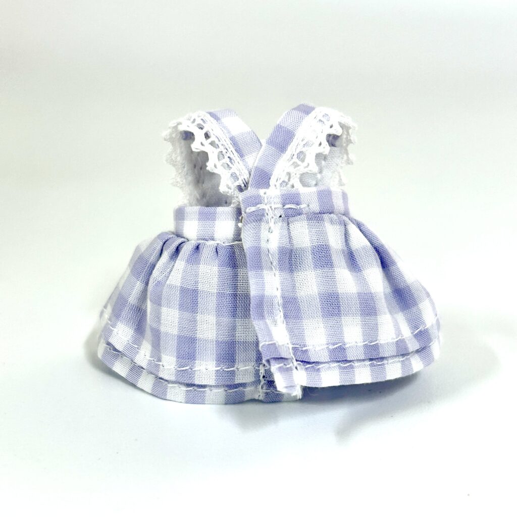 Lavender Check Girl Dress Mayumi Handmade