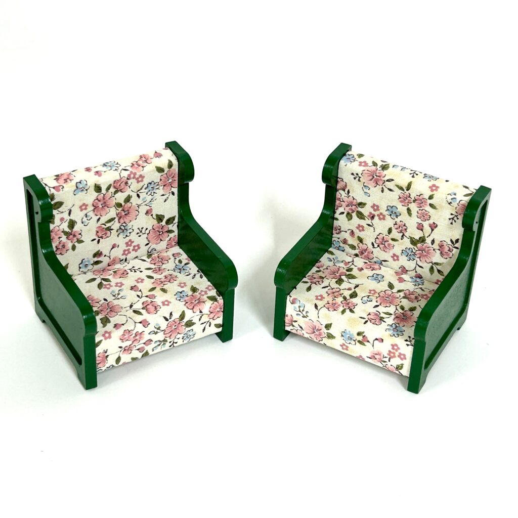[used] Vintage Green Arm Chair Set Sylvanian Families Calico Critters
