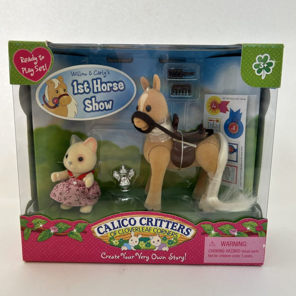 WILLOW & CARLY'S 1st HORSE SHOW SET Flair Calico Clitters Sylvanian Families