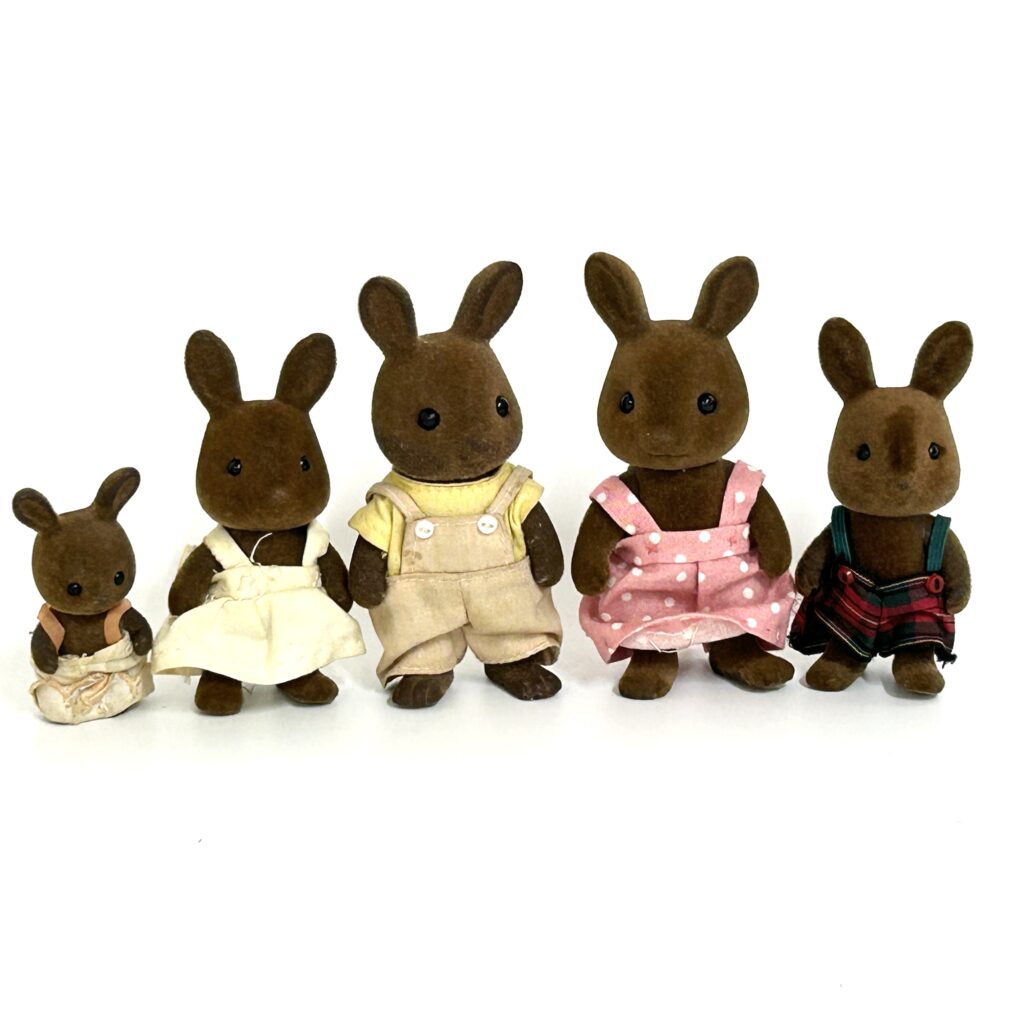 [used] Vintage Brown Rabbit Family Sylvanian Families Calico Critters