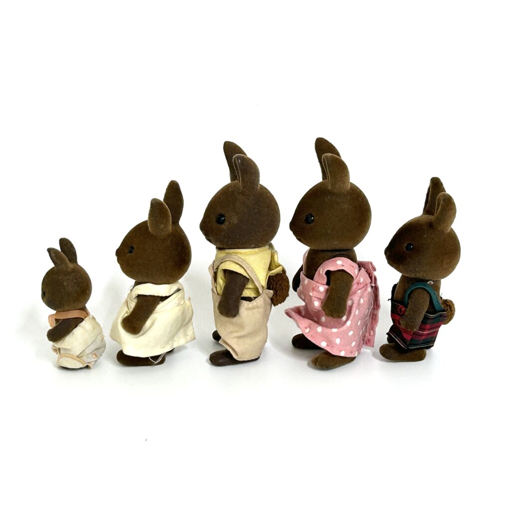 [used] Vintage Brown Rabbit Family Sylvanian Families Calico Critters
