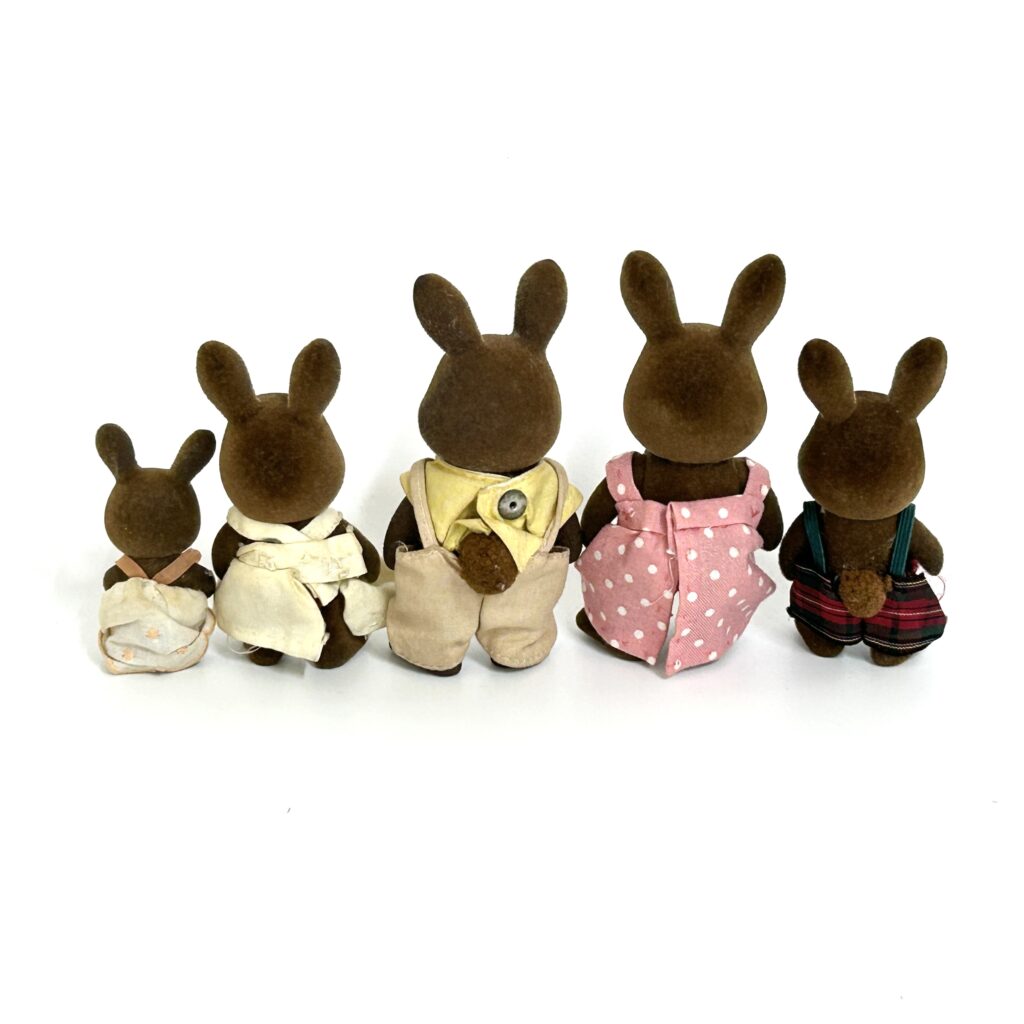 [used] Vintage Brown Rabbit Family Sylvanian Families Calico Critters