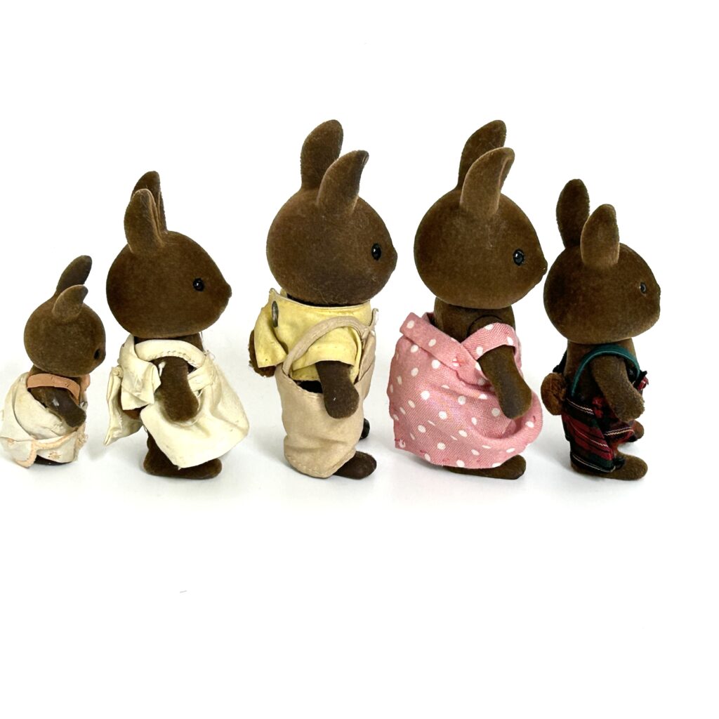 [used] Vintage Brown Rabbit Family Sylvanian Families Calico Critters