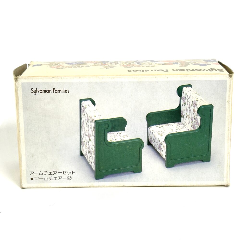 [used] Vintage Green Armchair Set 1985 KA-09 Sylvanian Families Calico Critters