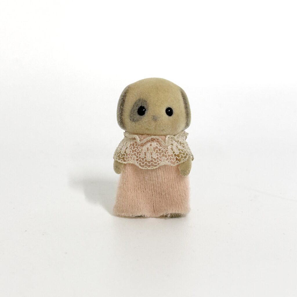 [used] Vintage Urban Life Baby Ivory Dog 1987 I-15-450 Sylvanian Families Calico Critters