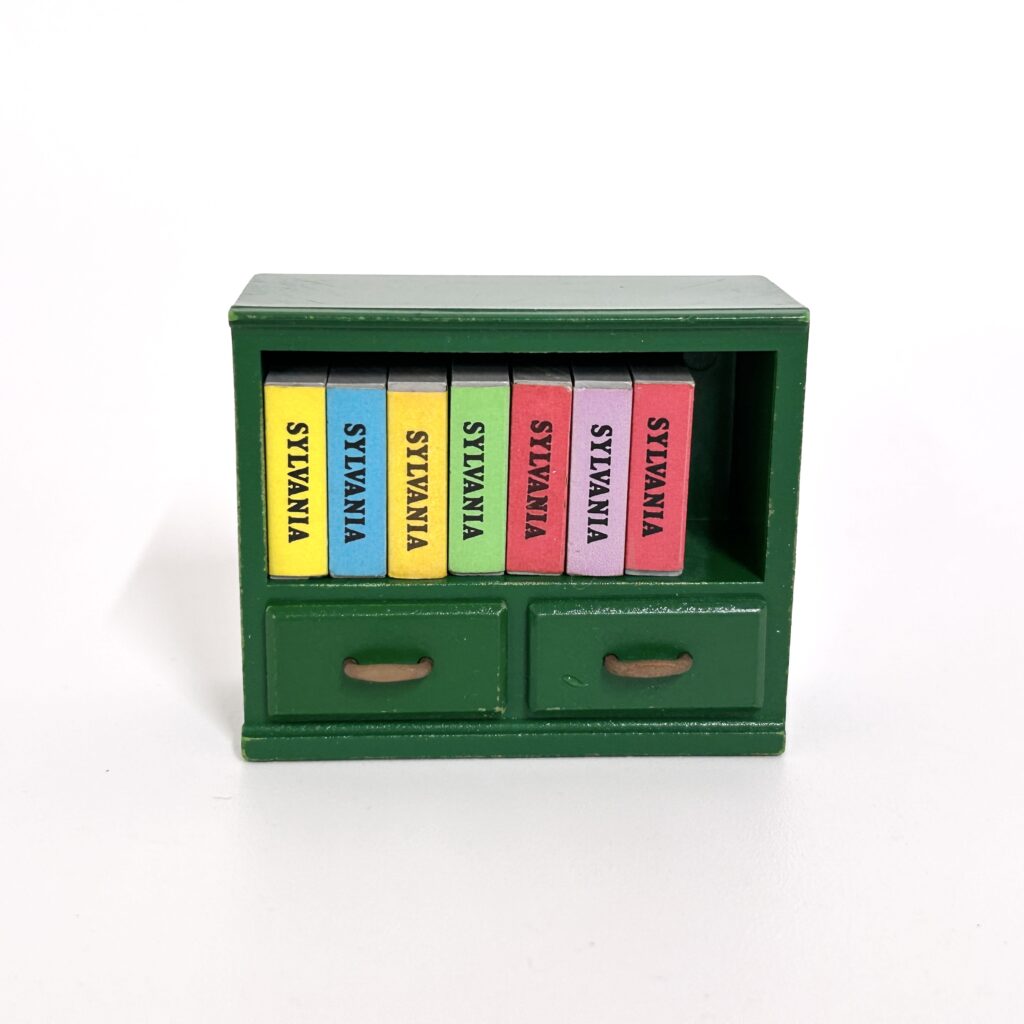 [used] Vintage Green Bookshelf Set 1985 KA-05 Sylvanian Families Calico Critters