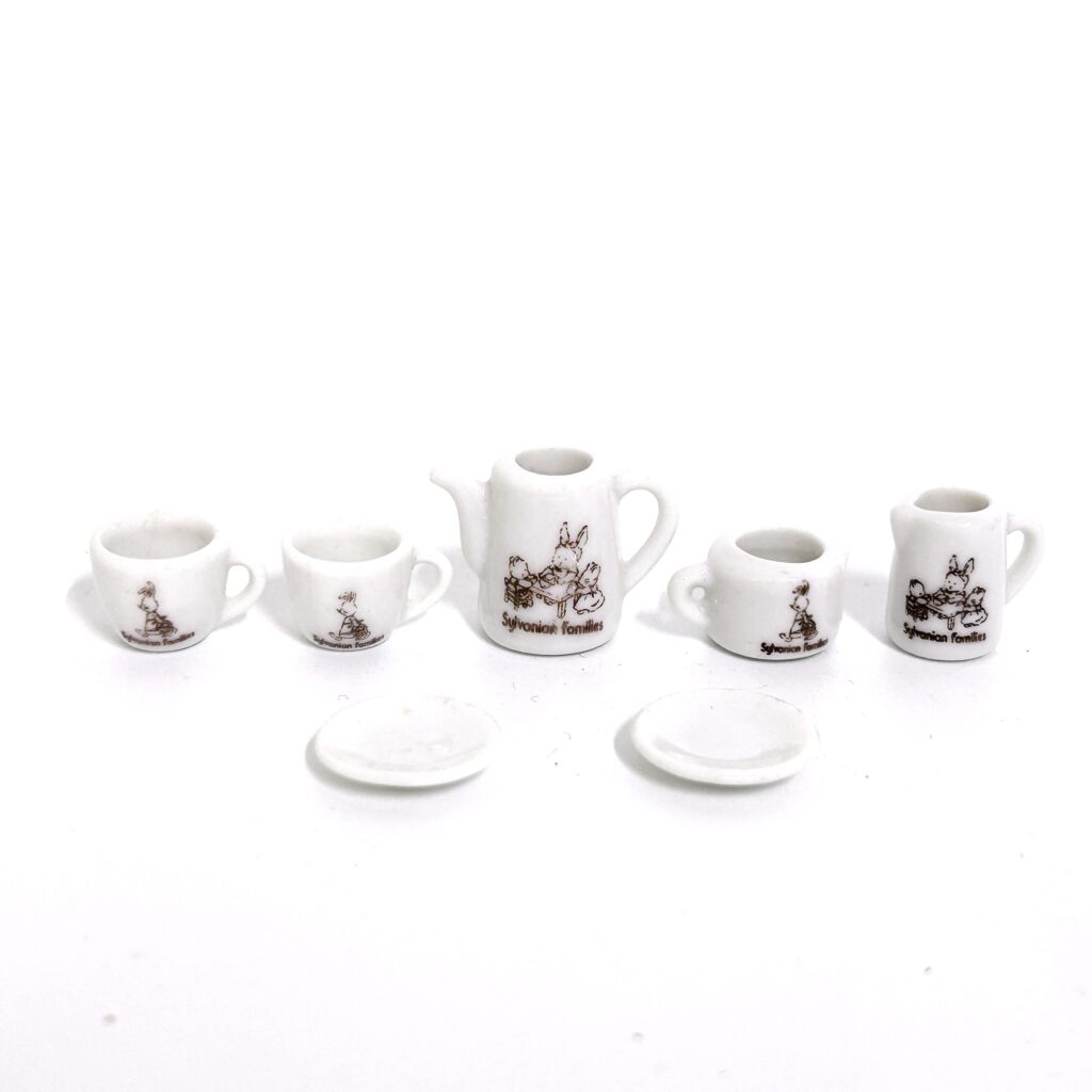 [used] Vintage Ceramic Tea Set 1985 KA-16 Sylvanian Families Calico Critters