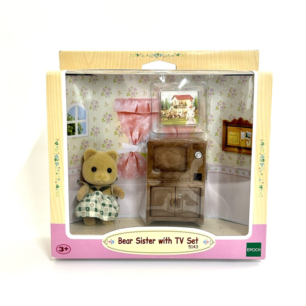 [used] Bear Sister with TV Set 5143 Sylvanian Families Calico Critters