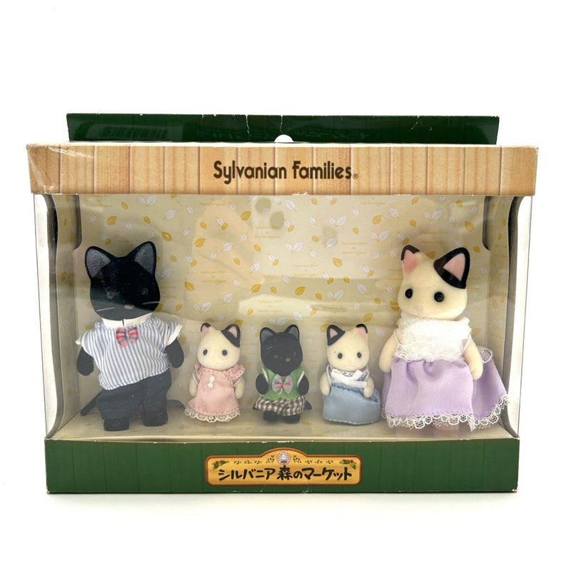 [Used] Forest Market CHARCOAL CAT FAMILY Tuxedo Cat Sylvanian Families