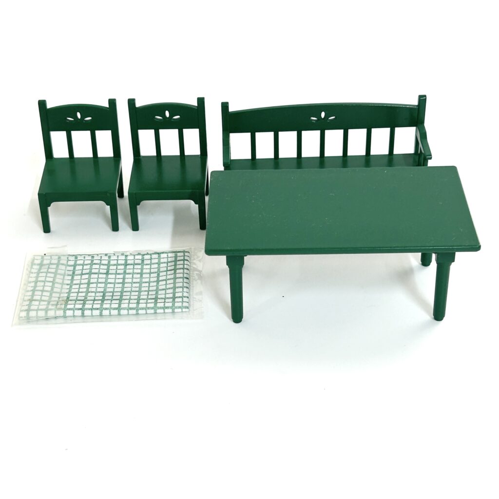 [used] Green Dining Table Set KA-98 Sylvanian Families Calico Critters