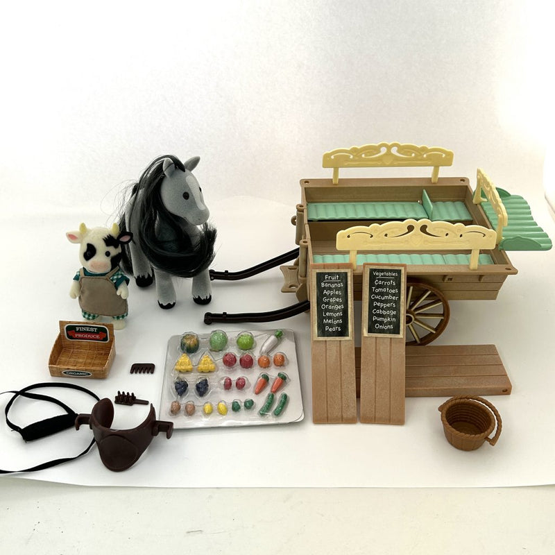 [Used] FARM HORSE & CART Rare Retired Flair Sylvanian Families