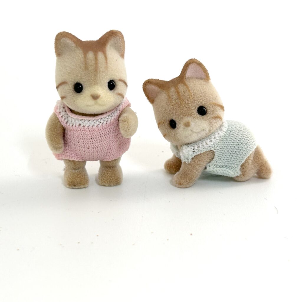 [used] Striped Cat Babies Sylvanian Families Calico Critters