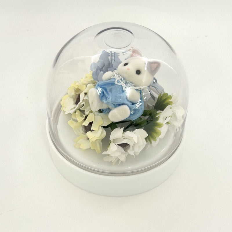 DOME-SHAPED CASE ARTIFICIAL FLOWERS SET DAISO