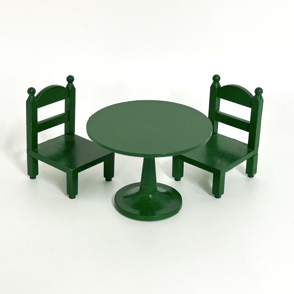 [used] Vintage Green Round Table Set KA-02 Sylvanian Families Calico Critters