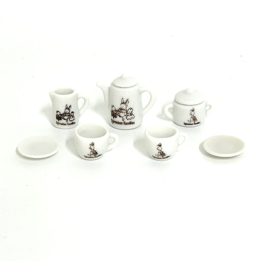 [used] Vintage Ceramic Tea Set 1985 KA-16 Sylvanian Families Calico Critters