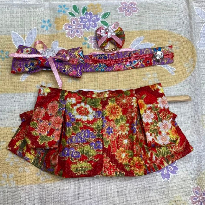 HANDMADE DARK RED KIMONO FOR MOTHER Epoch Japan Calico Does not apply