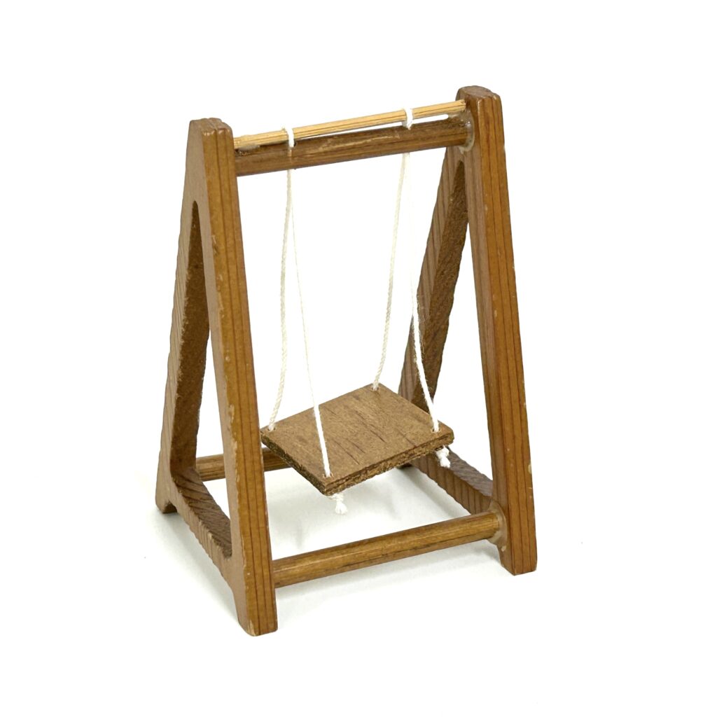 [used] Miniature Wooden Swing Unknown