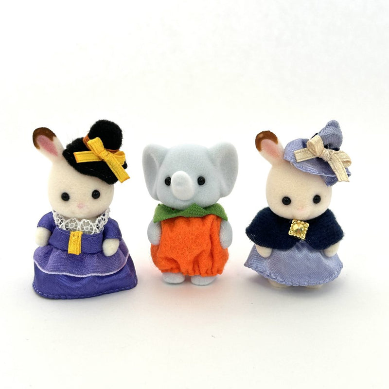 [Used] BABY ELEPHANT CHOCOLATE RABBIT HALOWEEN Epoch Japan Calico Sylvanian Families