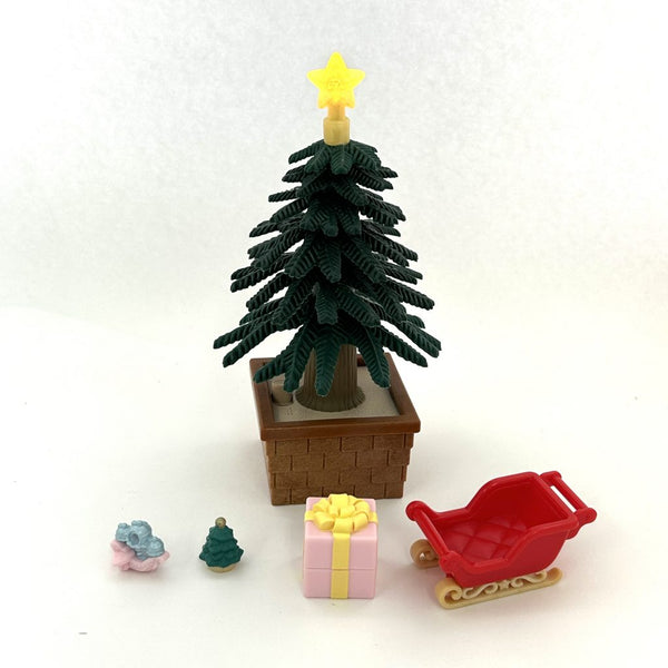 [Used] LIGHT-UP CHRISTMAS TREE SET Epoch Japan Calico Sylvanian Families