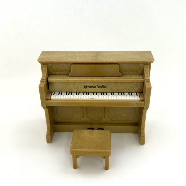 [Used] VINTAGE BROWN UPRIGHT PIANO SET Epoch Japan Calico Sylvanian Families